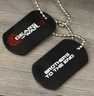 Gears of War 3 DOG TAGS brothers till end blood omen logo NECA GOW 