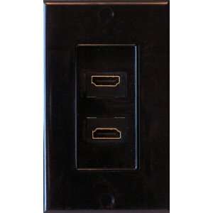    Black HDMI Wall Plate Dual Outlet   Media Room Series Electronics
