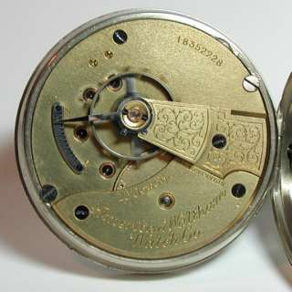 WALTHAM RAILROAD POCKET WATCH 1912 WITH ROSE GOLD INLAY 15J  