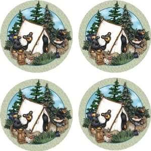  Set of Four Camp Runamuck Occasions Drink Coasters   Style 