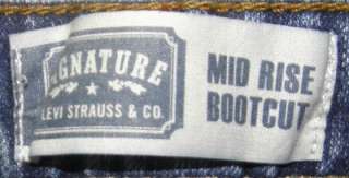 Levis Signature Mid Rise Bootcut sz Misses 12 Long Blue Jeans Good 