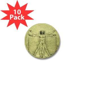    Mini Button (10 Pack) Vitruvian Man by Da Vinci: Everything Else