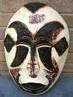 20 large african painted face mask tribal cream black burgandy