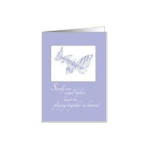  Premature Baby Sympathy, Angel Baby, Butterflies Card 