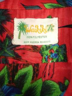 mens vintage Hawaiian polyester shirt Waikiki S/M  