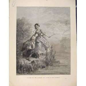  Print C1868 Fish Shepherd Played Clarionet Aesop Fable 