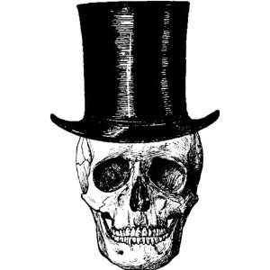  Skull with Top Hat Rubber Stamp: Arts, Crafts & Sewing