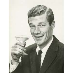 Young Businessman Holding Wine Glass, Portrait 