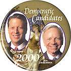 2000 Al Gore Joe Lieberman Jugate Campaign Button