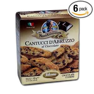 Nonna Annunziata Biscotti Chocolate Chip, 3.5 Ounce Boxes (Pack of 6 