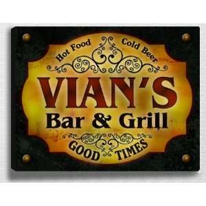  Vians Bar & Grill 14 x 11 Collectible Stretched 