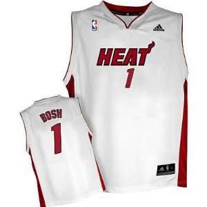  Miami Heat #1 Chris Bosh White Jersey: Sports & Outdoors