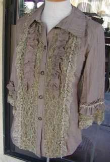 Vintage Western Style PRETTY ANGEL Lace & Ruffles Silk Blend 