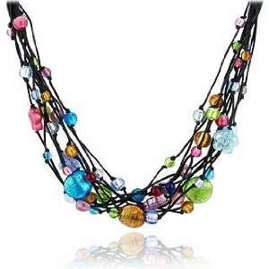 Antica Murrina Cancun   Murano Glass Beads & Flowers Multi strand 