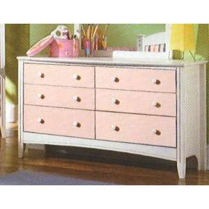 Kids Antique White & Pink Storage Dresser:  Home & Kitchen