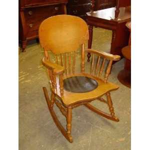  Antique Solid Quarter Sawn Tiger Oak Rocking Chair Rocker 