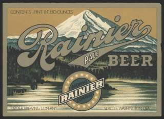 1930s RAINIER Beer Label  