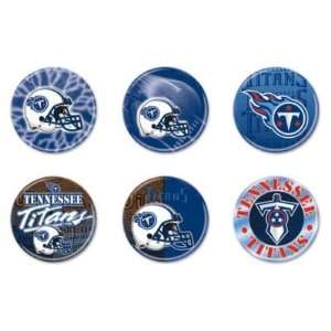  TENNESSEE TITANS OFFICIAL LOGO BUTTON 6 PACK: Sports 