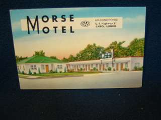 Morse Motel. Hwy 51. Cairo, Illinois. Fine vintage 1950s postcard 