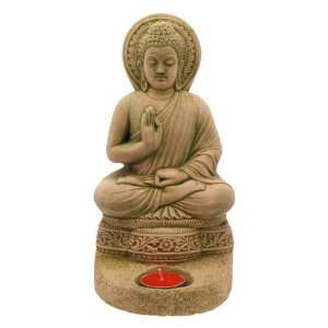  Casted Stone Buddha Tea Light Holder