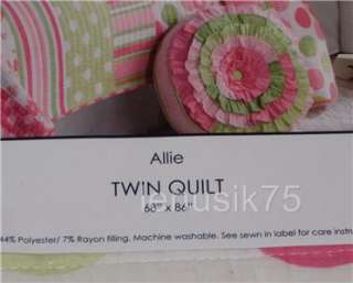 Jillians Closet (2PC) Allie Twin Quilt, & standard Sham  