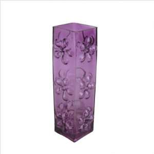  Purple Tall Glass Vase Blownout Daisies Glass Daisy Flower 