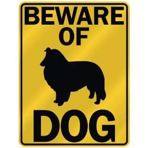 BEWARE OF  SHETLAND SHEEPDOG  PARKING SIGN DOG