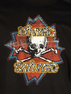 Officially Licensed LYNYRD SKYNYRD T Shirt Skull & Crossbones Mens 
