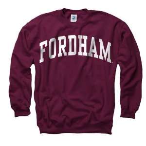  Fordham Rams Maroon Arch Crewneck Sweatshirt Sports 