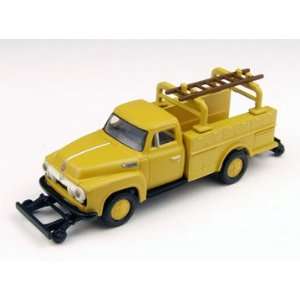  HO 1954 Ford F 350 Utility Truck, Chrome Yellow: Toys 