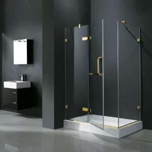   Brass Shower Enclosures 32Â x 48Â Frameless 3/8 Clear or Frost