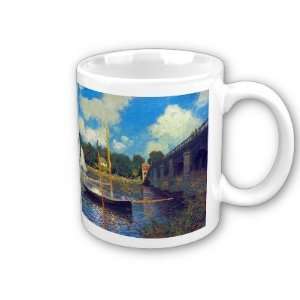   Road Bridge, Argenteuil By Claude Monet Coffee Cup 