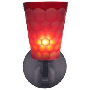   Sconce by Oggetti Luce : R277050 Finish Dark Bronze Glass Color Red