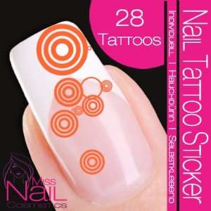  Nail Tattoo Sticker Circle / Dots   orange Beauty