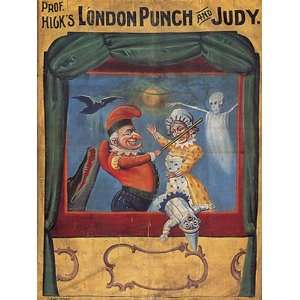 PUPPET CIRCUS LONDON PUNCH AND JUDY VINTAGE POSTER CANVAS 