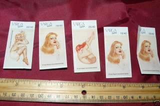 Copies of Vintage Varga Girls Cigarette Stickers  