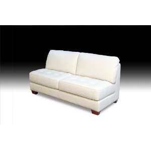   Collection Armless All Leather Tufted Seat Loveseat By Diamond Sofa