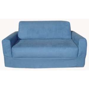 Blue Micro Suede   Sofa Sleeper 