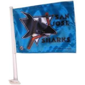  NHL SAN JOSE SHARKS TEAM LOGO CAR FLAG: Sports & Outdoors