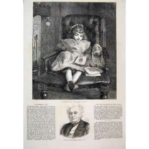  1877 Sir Hardman Earle Bart Little Girl Valentines Old 