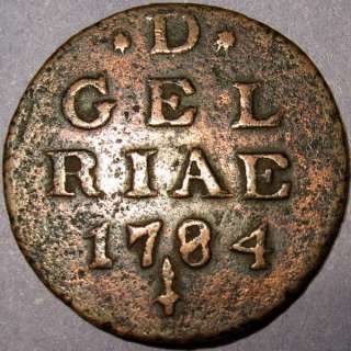 1784 Dutch Colonial New York Penny Province Gelderland Mint  