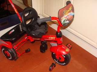 DISNEY CARS LIGHTNING MCQUEEN TRICYCLE TRIKE PARENT HANDLE AGE 1 3 YRS 