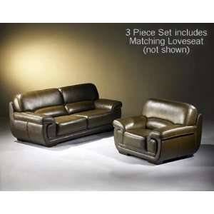   Piece Modern Brown Leather Sofa Loveseat Chair Set: Home & Kitchen