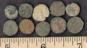 10 SMALL UNCLEANED ANCIENT COINS FROM JERUSALEM AND THE HOLY LAND   2M 