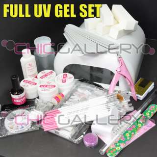 ALL IN ONE FULL UV GEL NAIL SET 36W UV CURING LAMP #789  