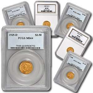  $2.50 Indian Gold Coins (MS 64)   (NGC or PCGS) 