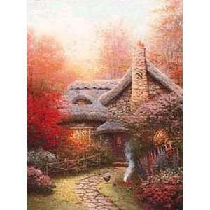  Thomas Kinkade   Autumn At Ashleys Cottage SN Canvas 