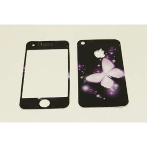  iPhone 3G/3GS Skin Decal Sticker   Purple Butterfly 