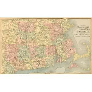   Map of Massachusetts, Connecticut & Rhode Island: Home & Kitchen