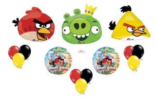 Deluxe Angry Birds Pig Bird Birthday Balloon Mylar Latex Set Lot Party 